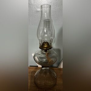 Eagle Oil Lamp Clear Glass Pedestal P & A manufacturer